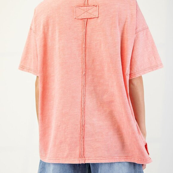 NWT Easel Love Patch Mineral Washed Slub Tee – Casual Chic Style - Picture 3 of 3